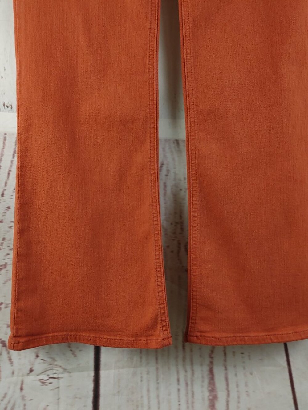 NWT Sneak Peek Junior Size 7/W28 High Rise Flared Orange Jeans 28x30.5 - Picture 3 of 13